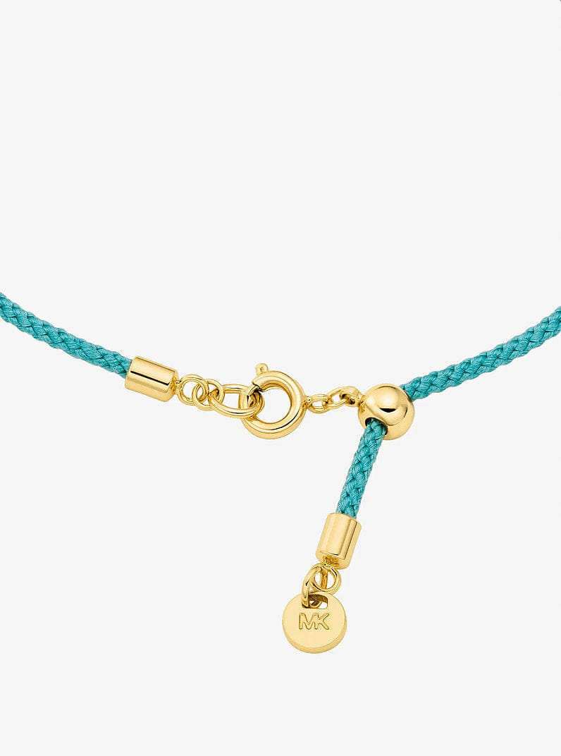 Pavé Gold-Tone Logo Corded Bracelet