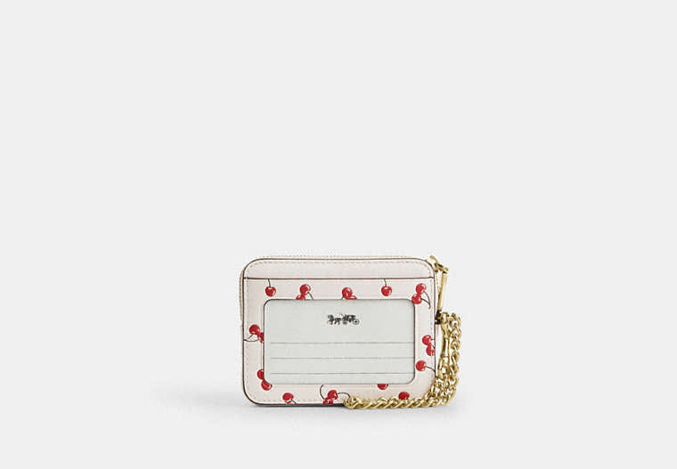 Zip Card Case With Cherry Print