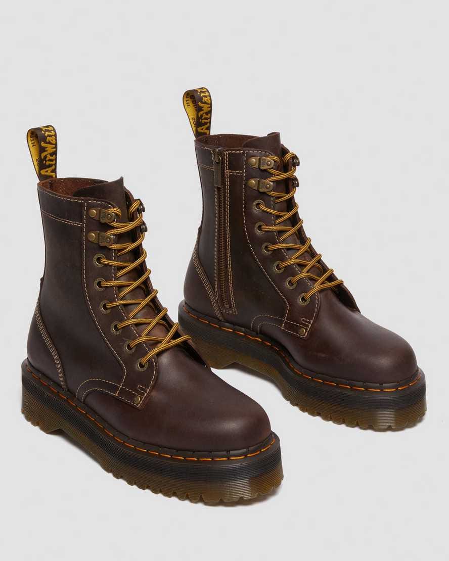 Jadon Boot Arc Crazy Horse Platforms — Brown