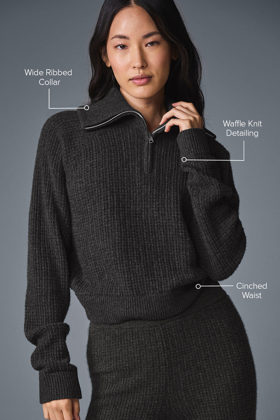 Cashmere Plush Waffle 1/4 Zip Pullover