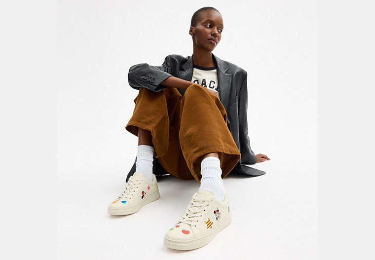 Disney X Coach High Line Sneaker With Sticker Print