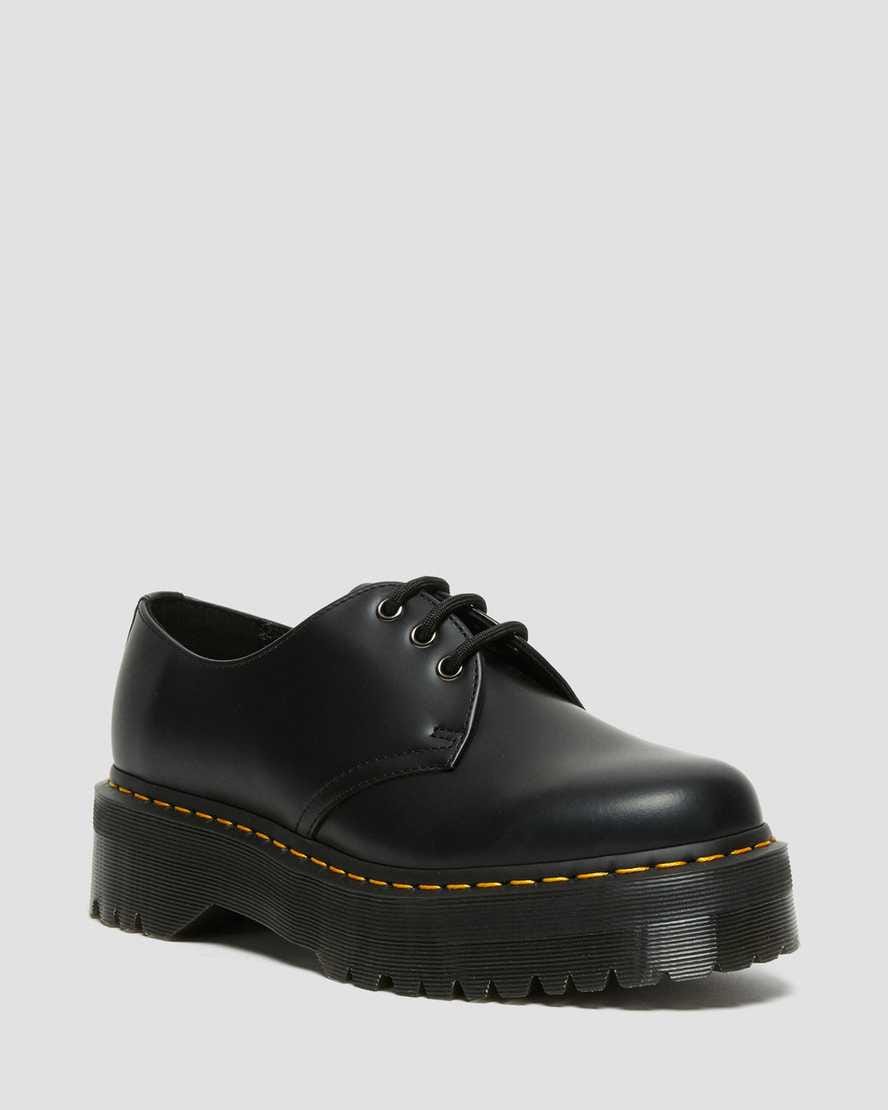 1461 Smooth Leather Platform Shoes — Black