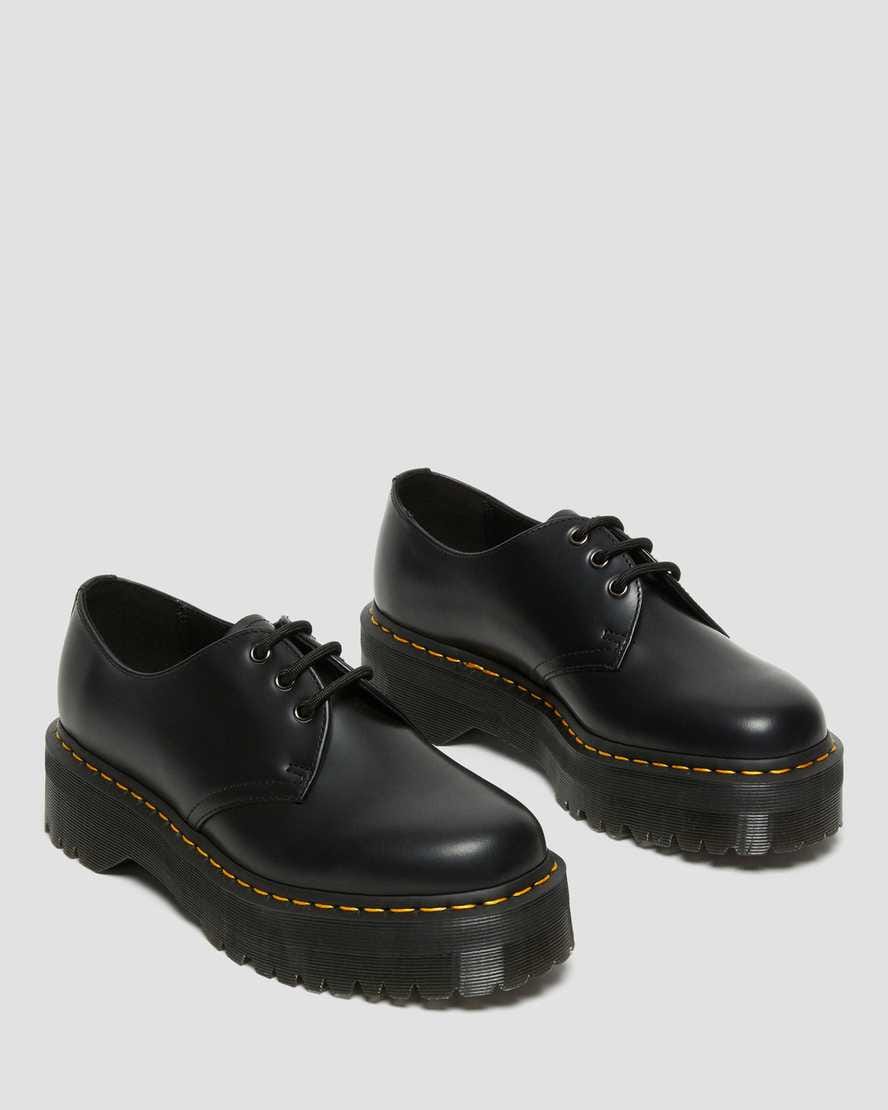 1461 Smooth Leather Platform Shoes — Black