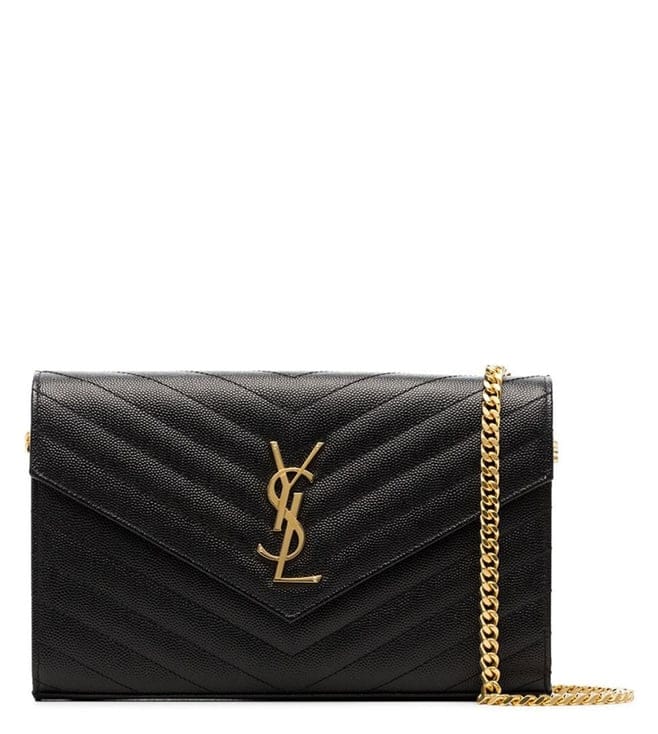 Black Cassandre Leather Clutch