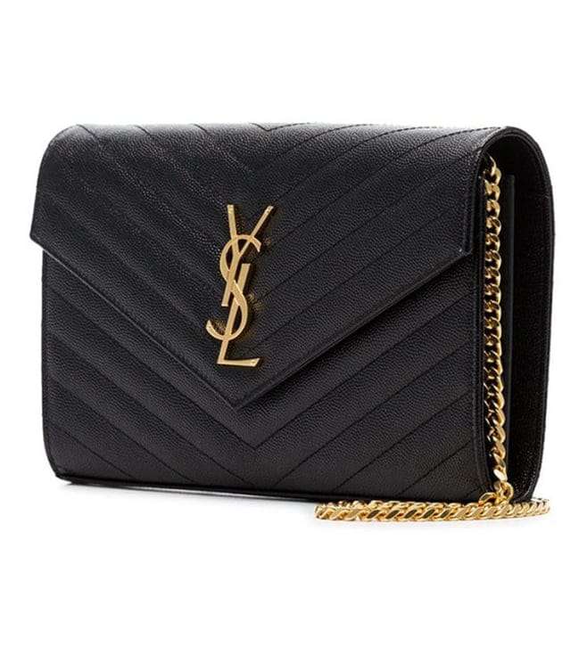 Black Cassandre Leather Clutch