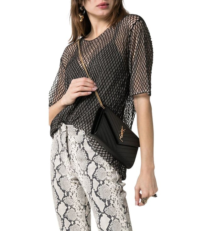 Black Cassandre Leather Clutch