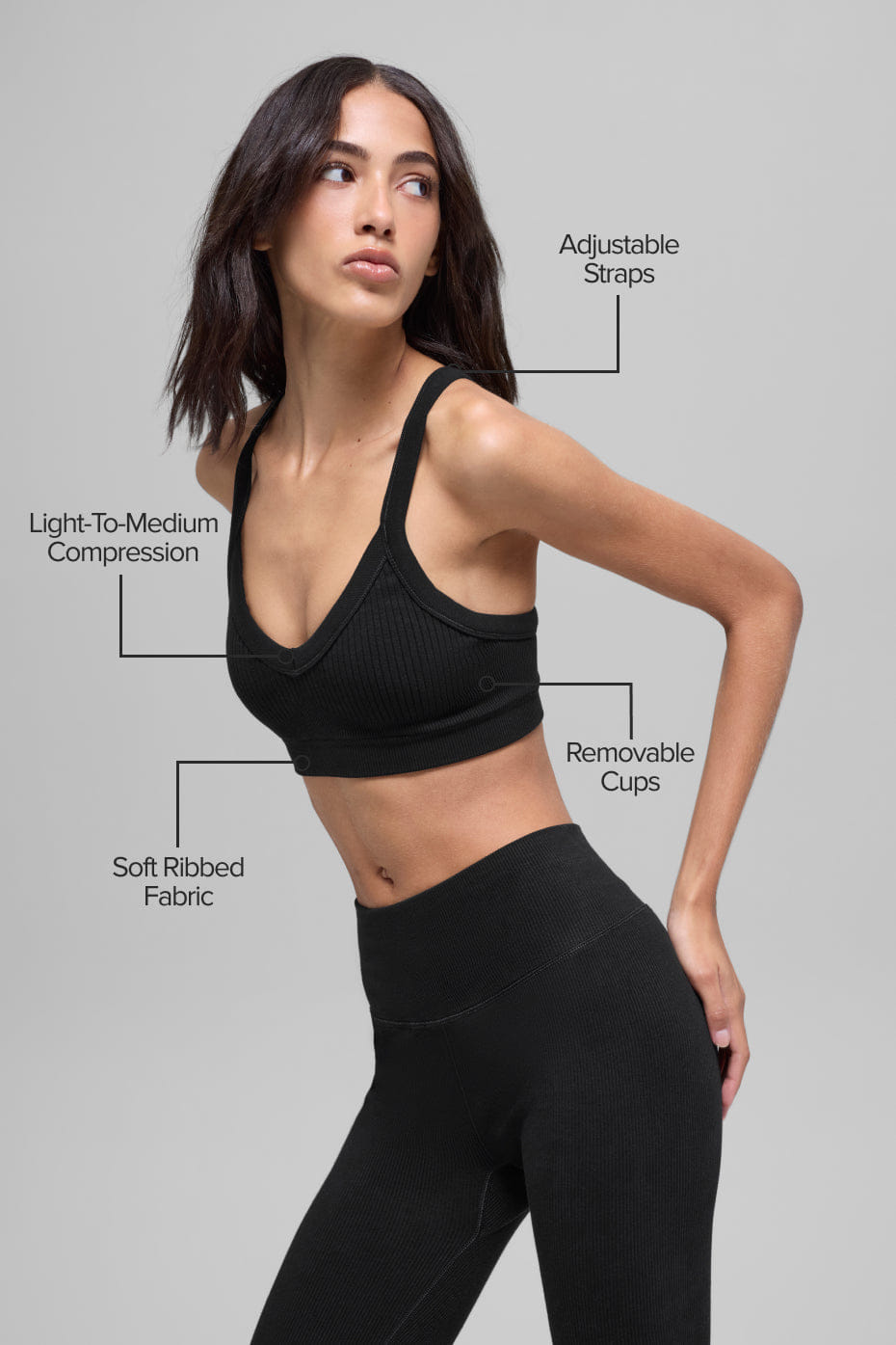 Seamless Two Tone Rib Bra