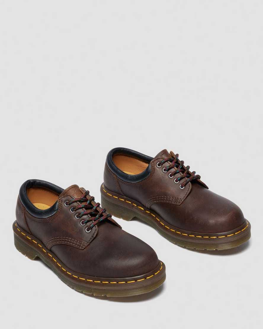 8053 Crazy Horse Leather Casual Shoes — Dark Brown