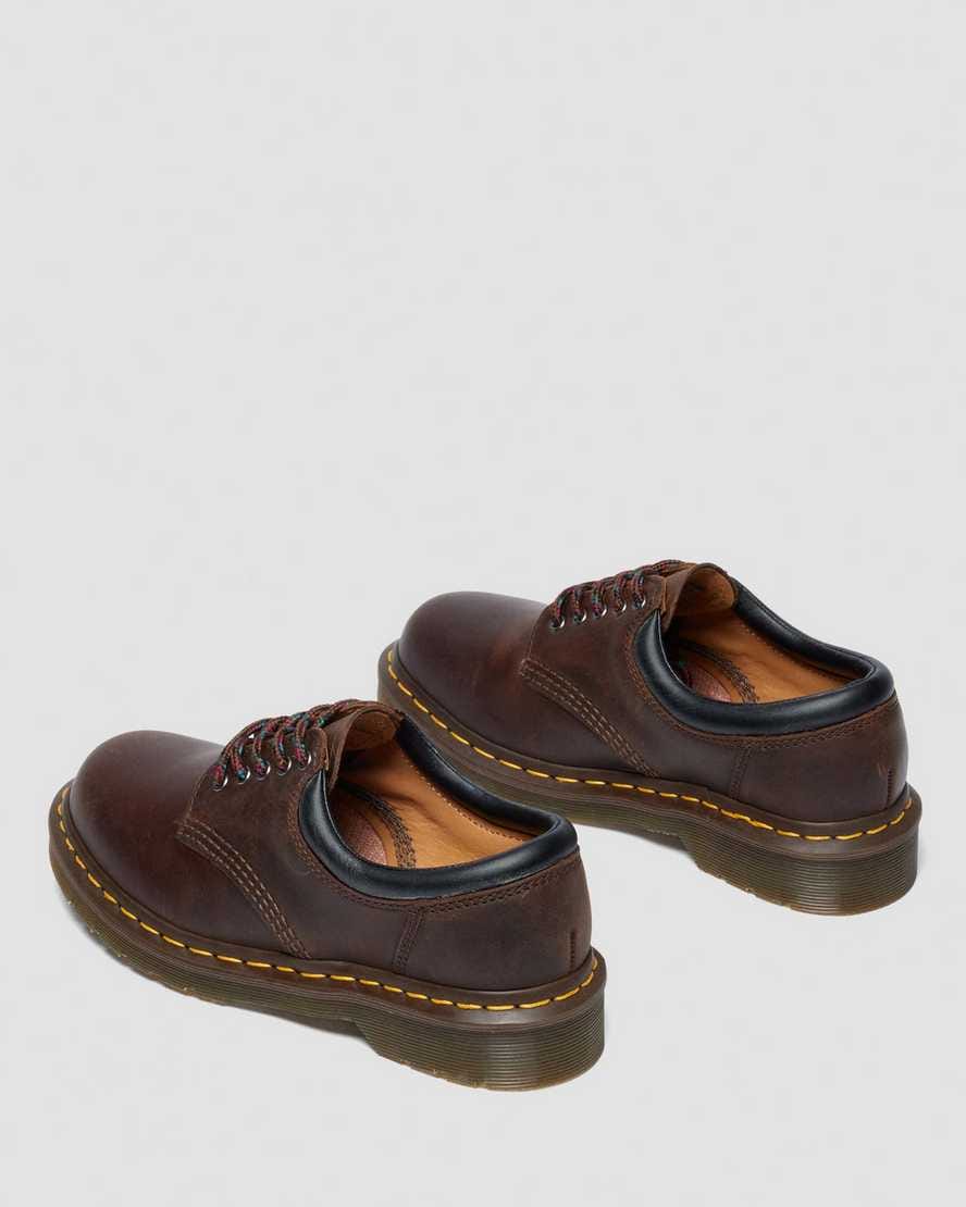 8053 Crazy Horse Leather Casual Shoes — Dark Brown