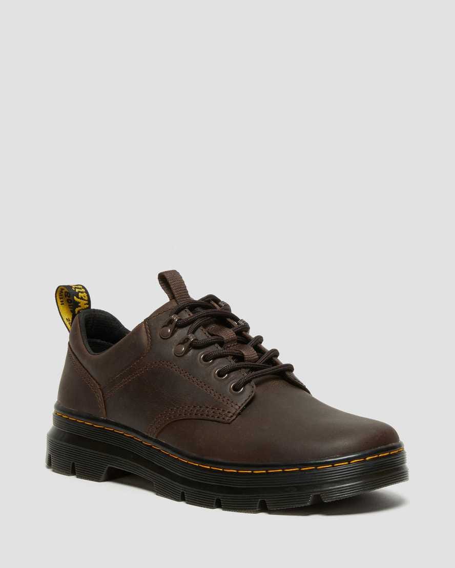 Reeder Crazy Horse Leather Utility Shoes — Dark Brown