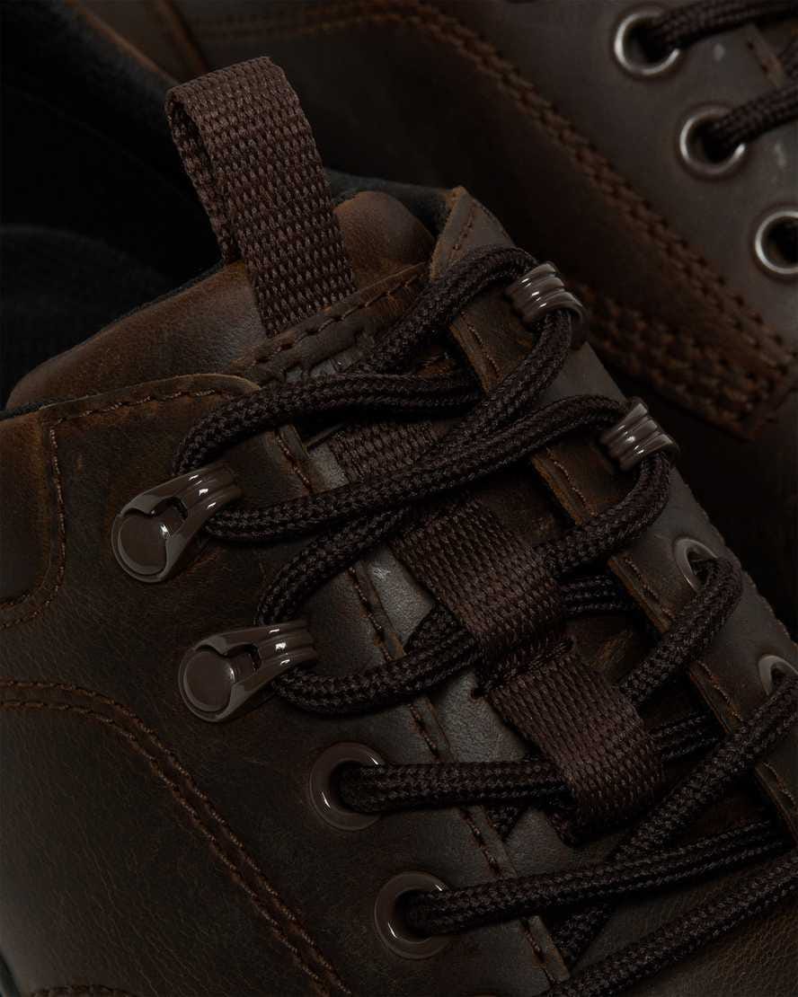Reeder Crazy Horse Leather Utility Shoes — Dark Brown