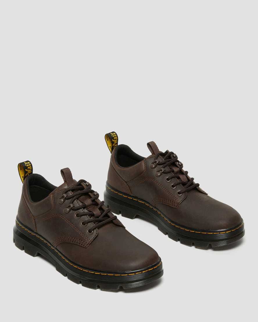 Reeder Crazy Horse Leather Utility Shoes — Dark Brown