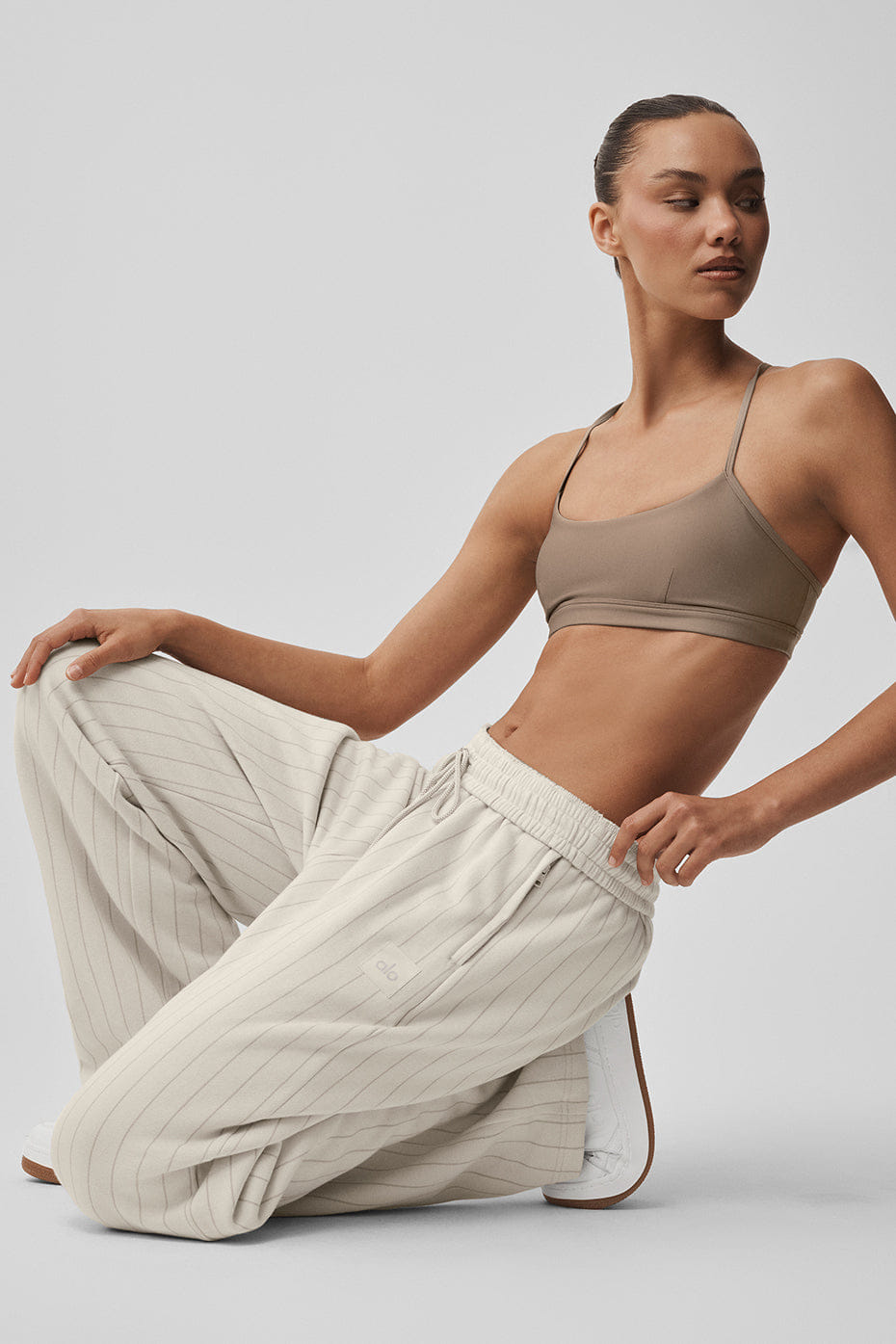 Pinstripe Straight Leg Sweatpant
