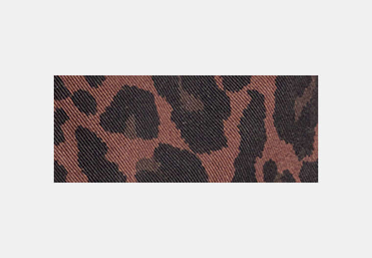 Leopard Print Denim Short Sleeve Top