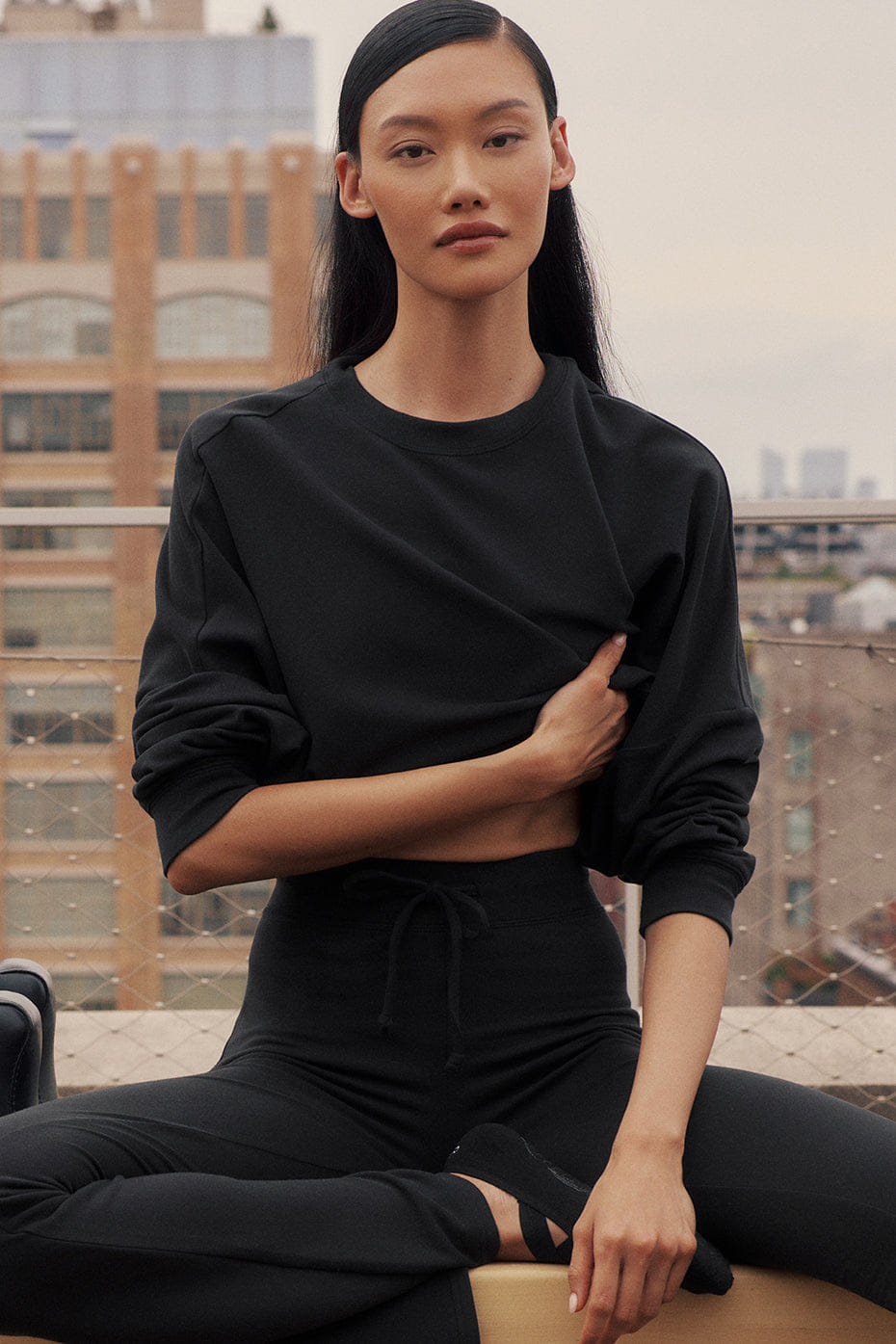 Cropped Sway Crew Neck Pullover