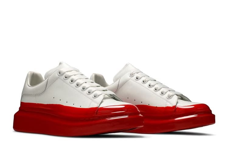 Alexander McQueen Oversized Sneaker Paint Dipped - White Lust Red