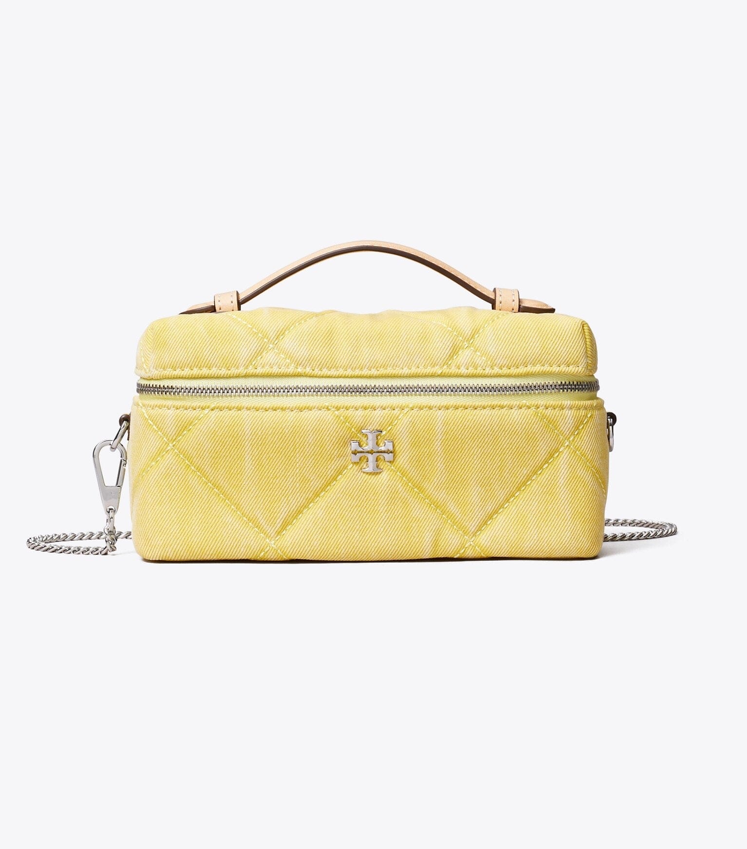 Kira Diamond Quilt Denim Vanity Case