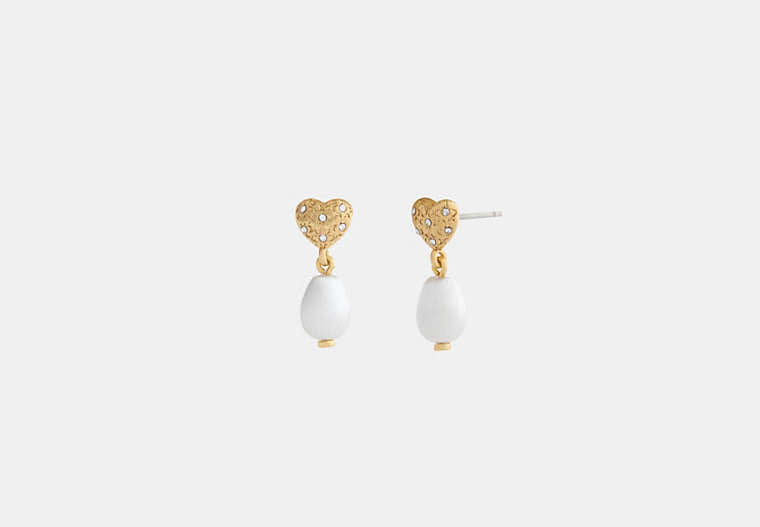 Heart Pearl Drop Earrings