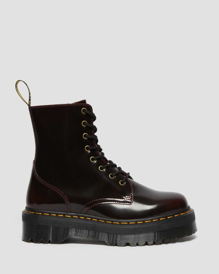 Jadon Arcadia Leather Platform Boots — Cherry Red Arcadia