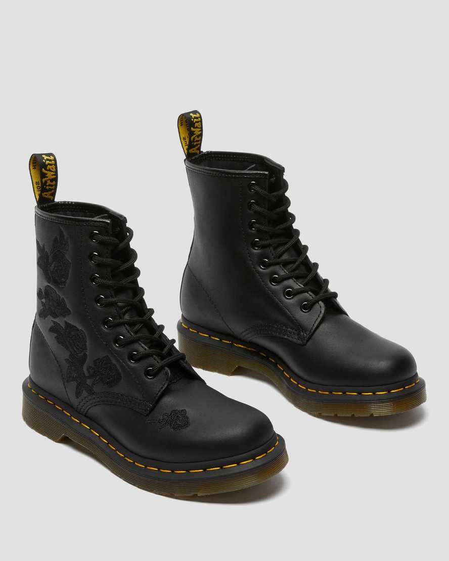 1460 Vonda Mono Women's Floral Boots — Black