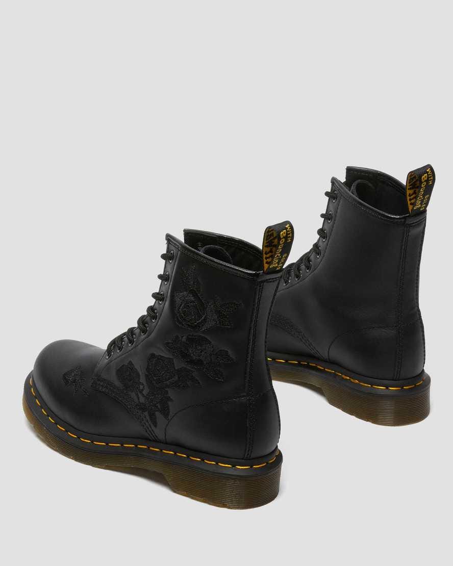 1460 Vonda Mono Women's Floral Boots — Black