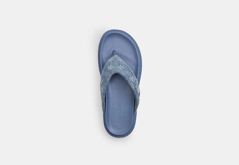 Brynn Thong Sandal In Crystal Signature Denim