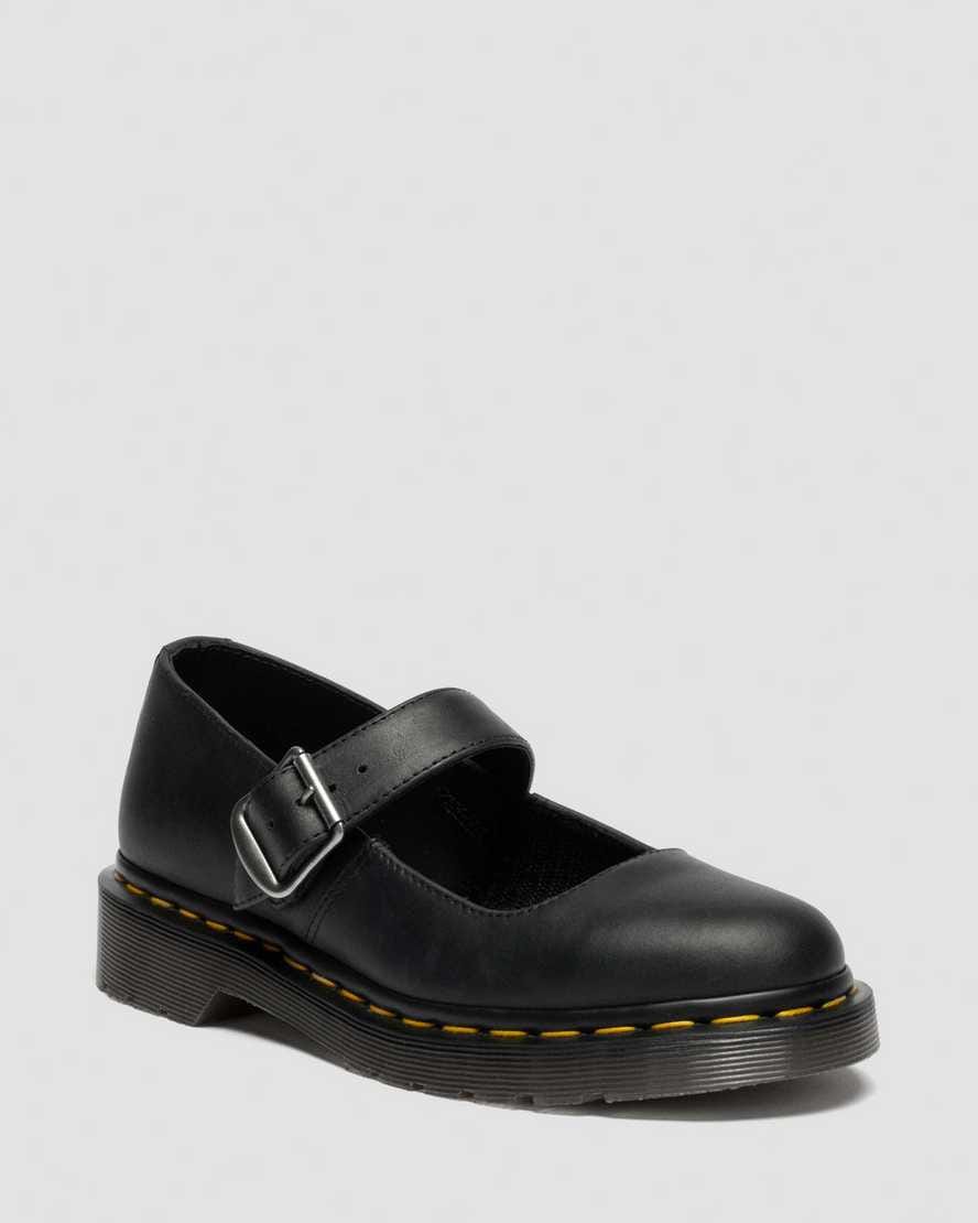 Mariel II Leather Mary Jane Shoes — Black