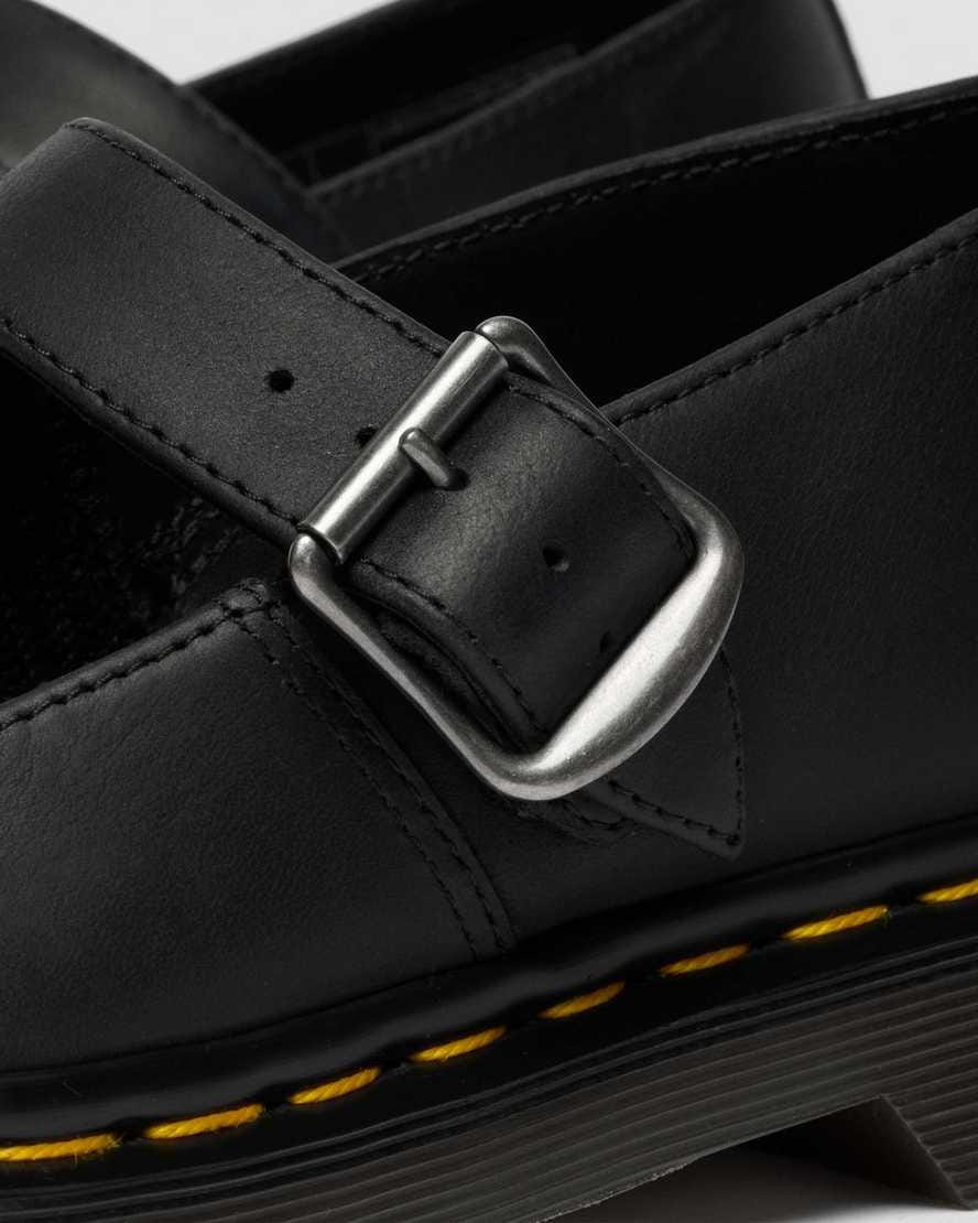 Mariel II Leather Mary Jane Shoes — Black