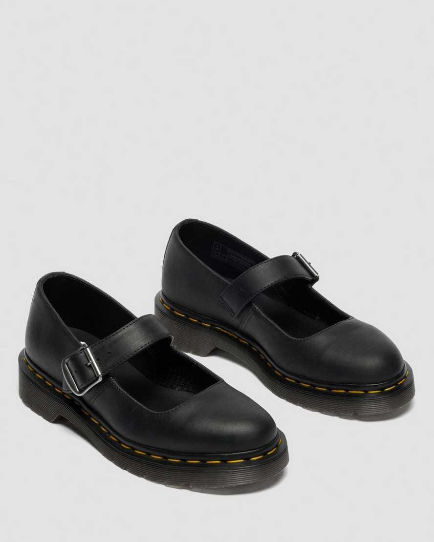 Mariel II Leather Mary Jane Shoes — Black