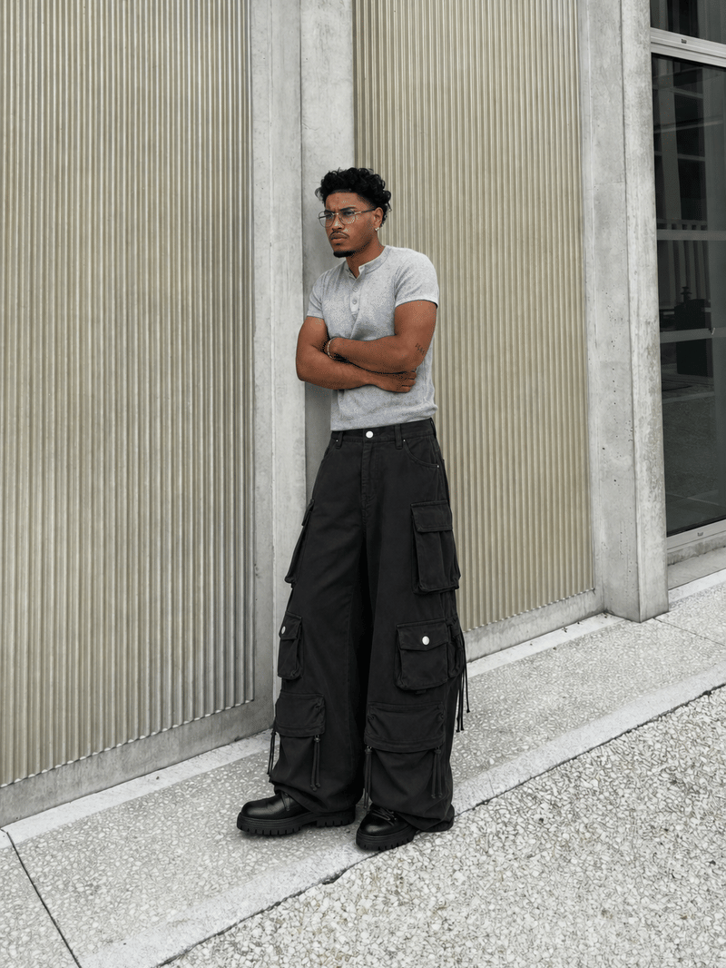 24 Songs Harmony Black Cargo Pants
