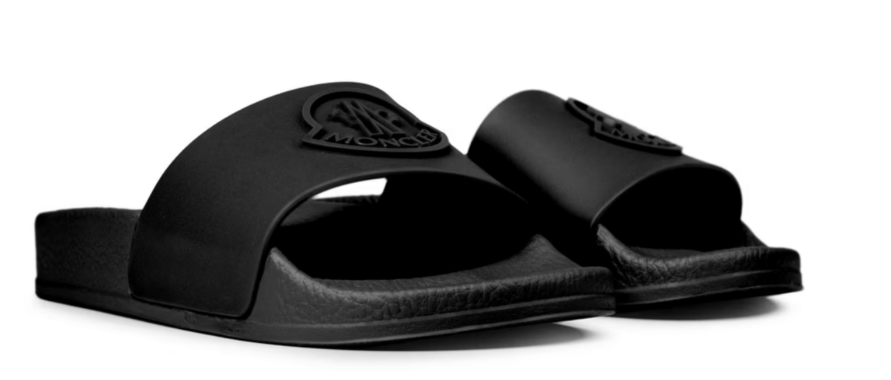Moncler Men's Basile Logo Sliders Black