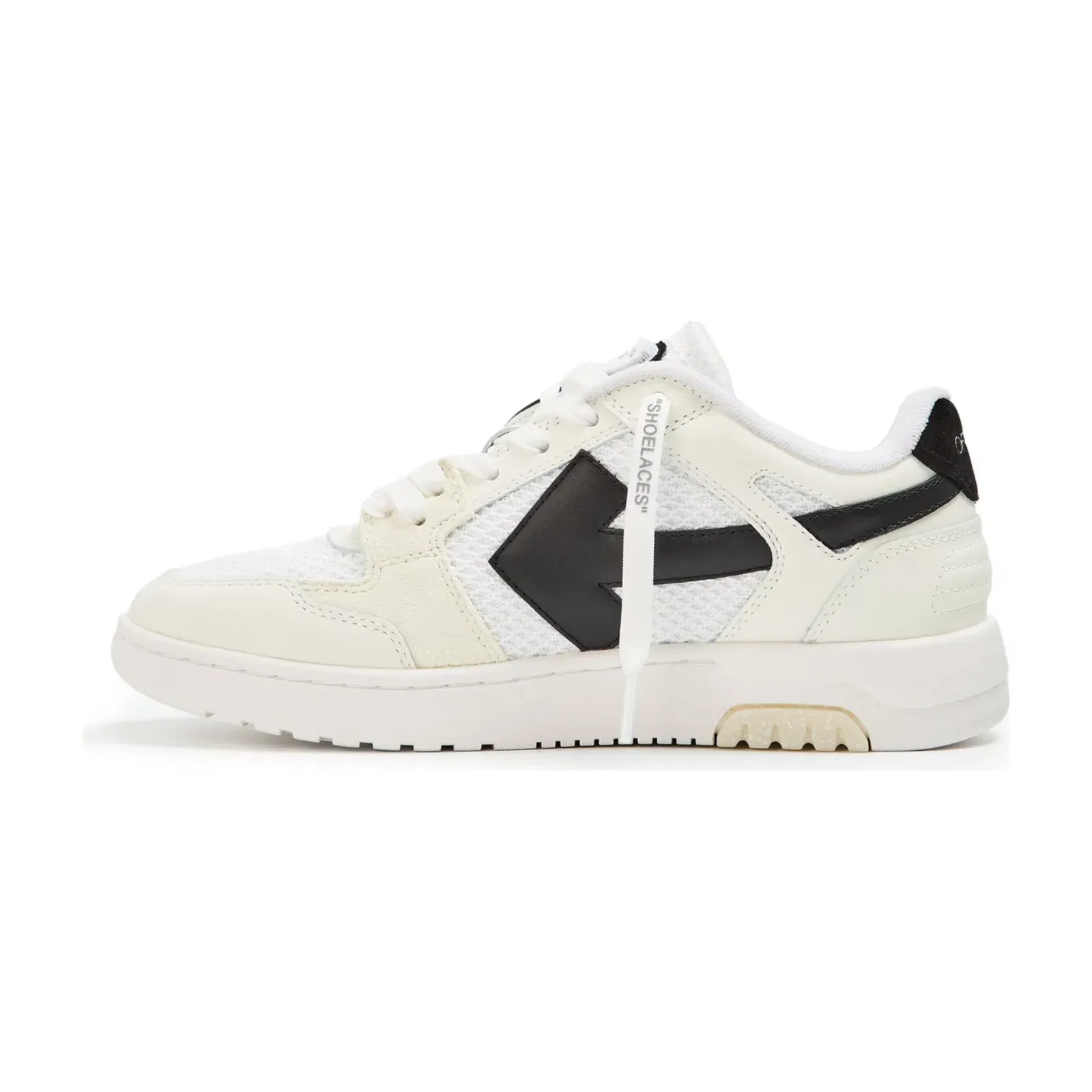 Off White Mens Slim Low Calfskin Leather Trainers White/Black