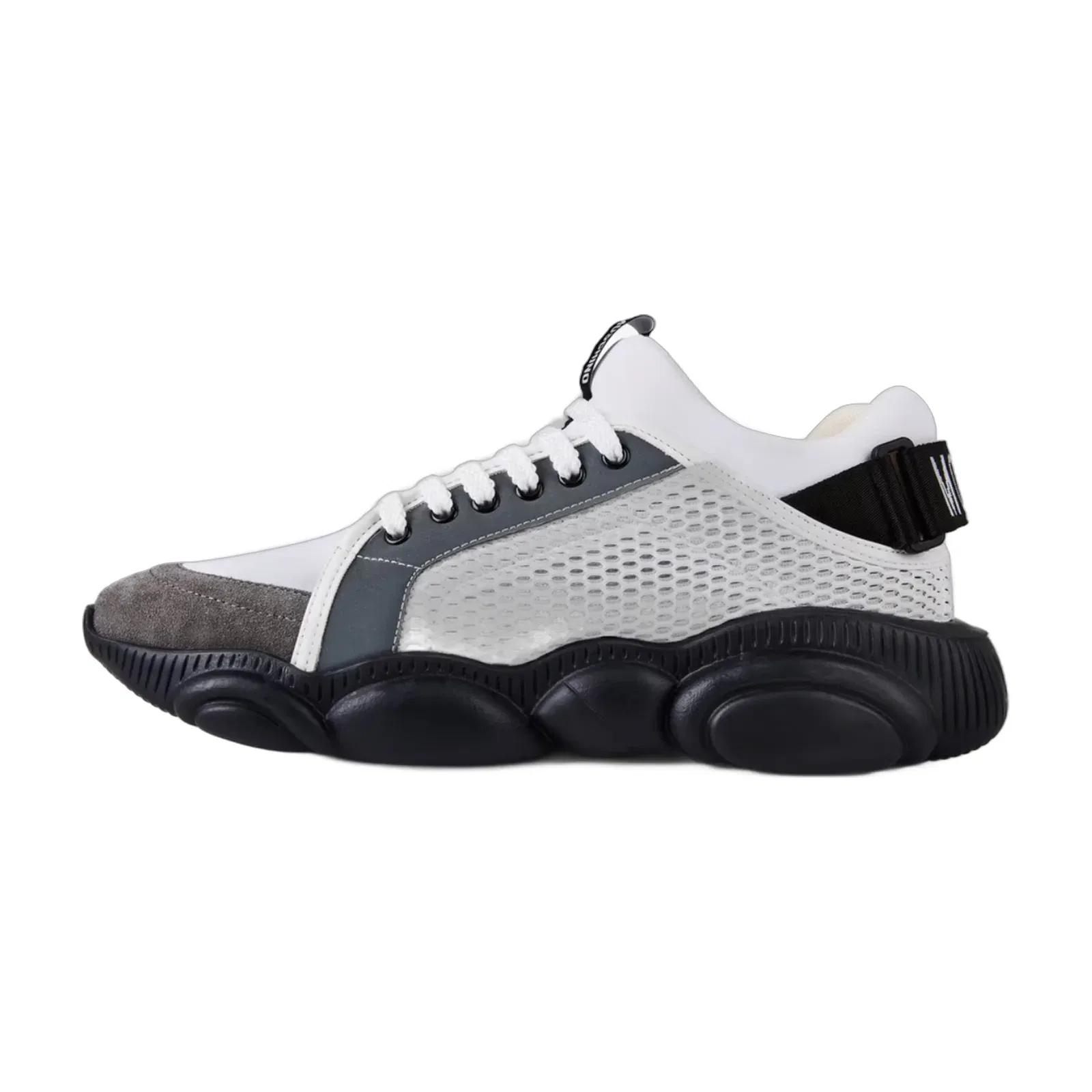 Moschino Mesh Teddy Low Top Trainers White/Grey