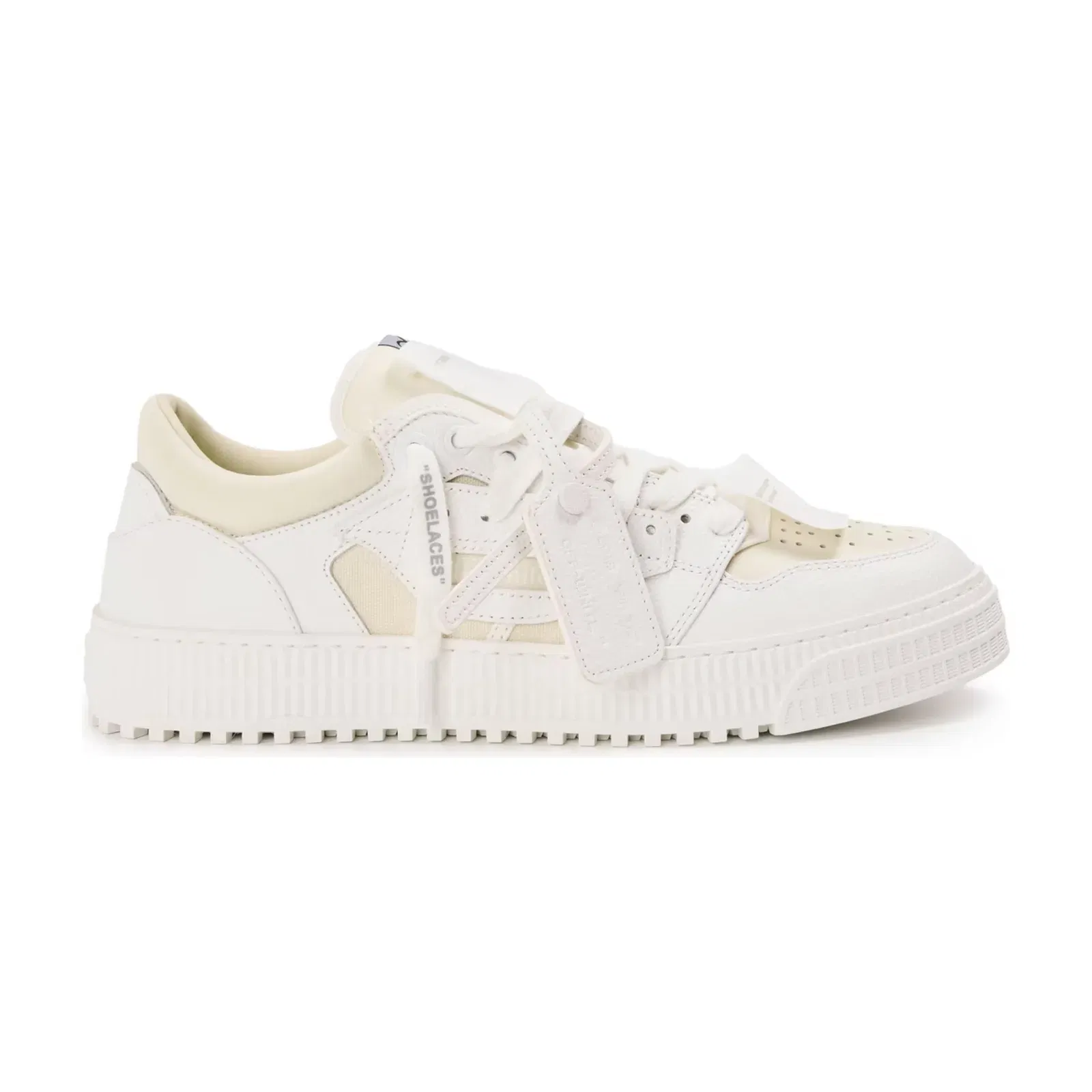 Off White Men's 3.0 Court Low Eye-catching Silhouette Trainers White/Ivory