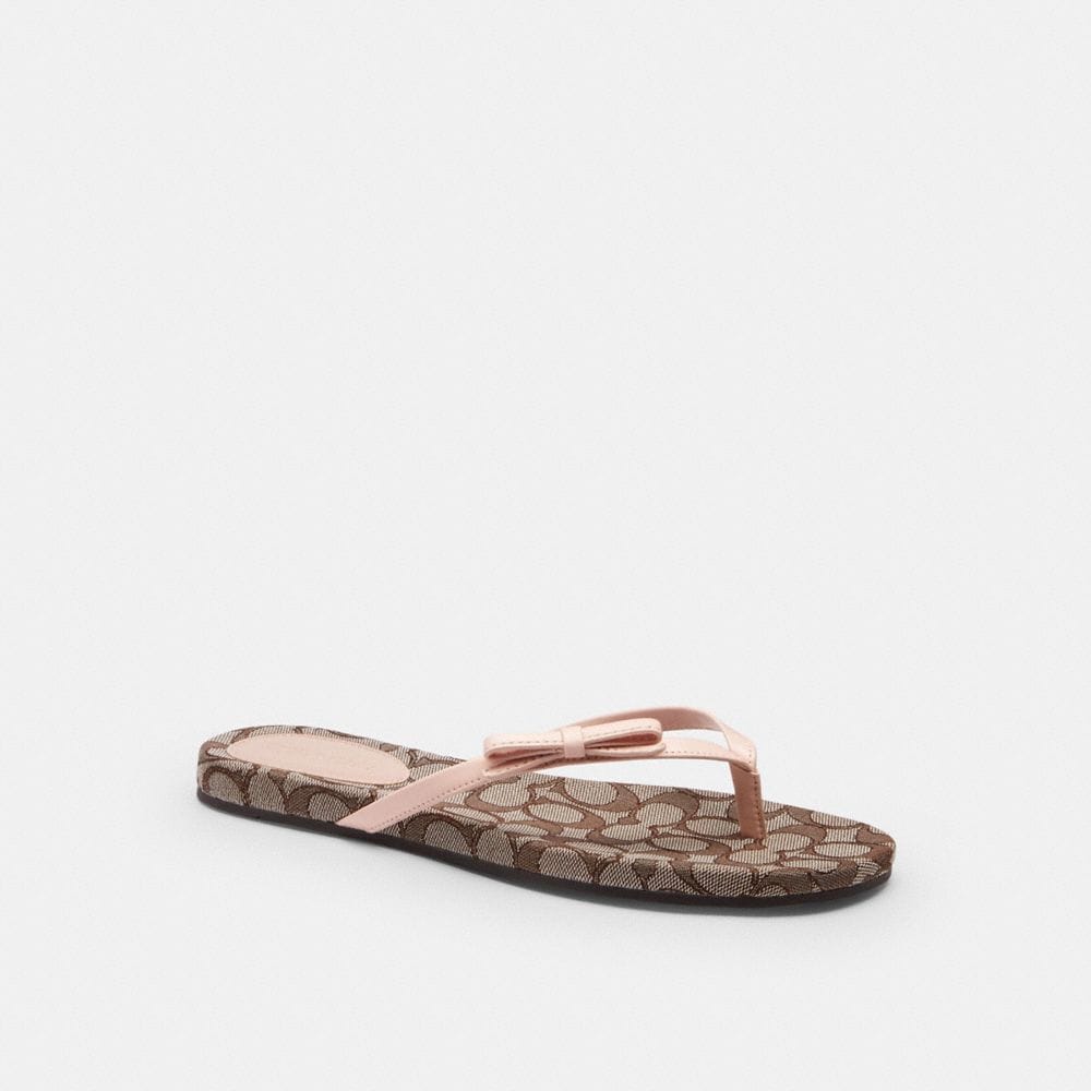 Bow Flip Flop In Signature Jacquard