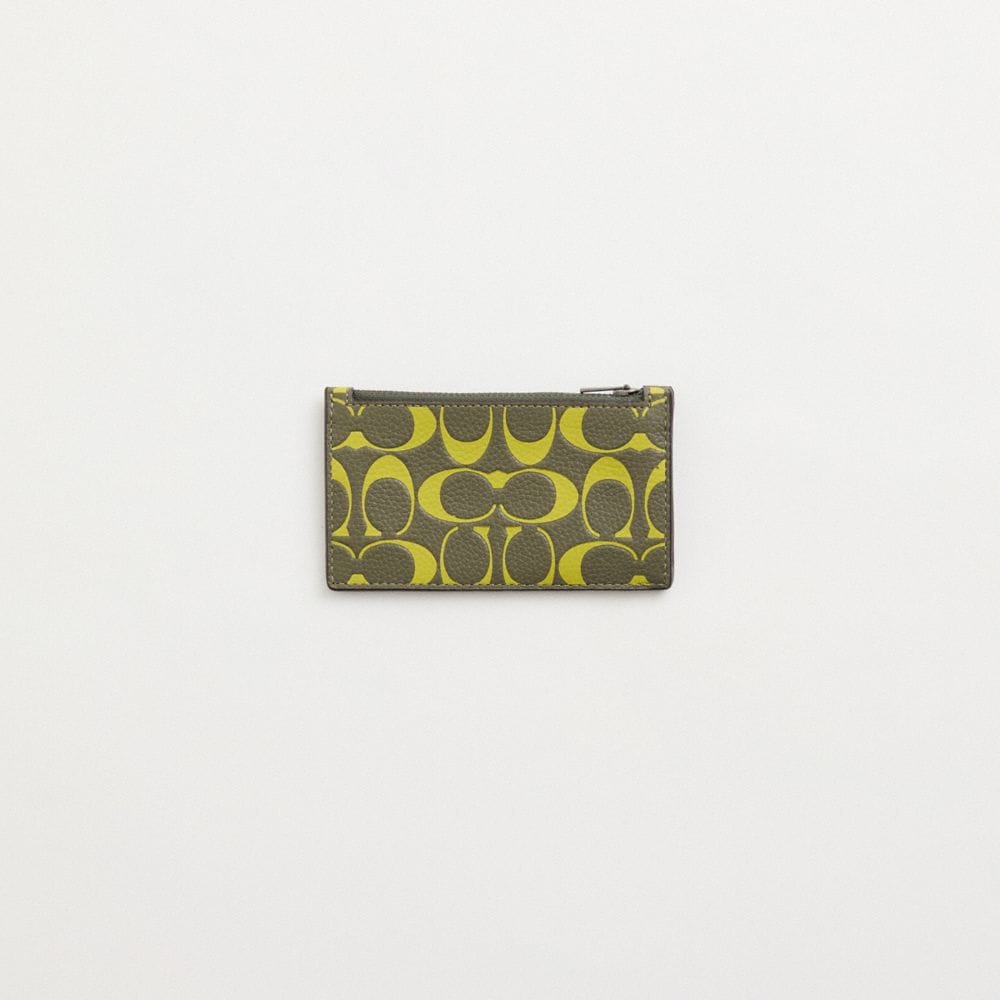 Restored Zip Card Case In Signature Leather