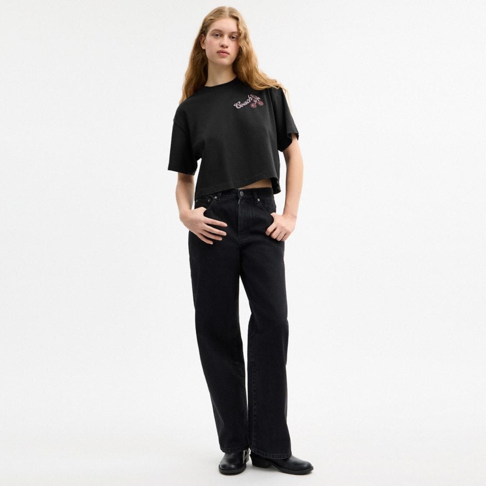 Charms Cropped T-Shirt In Organic Cotton