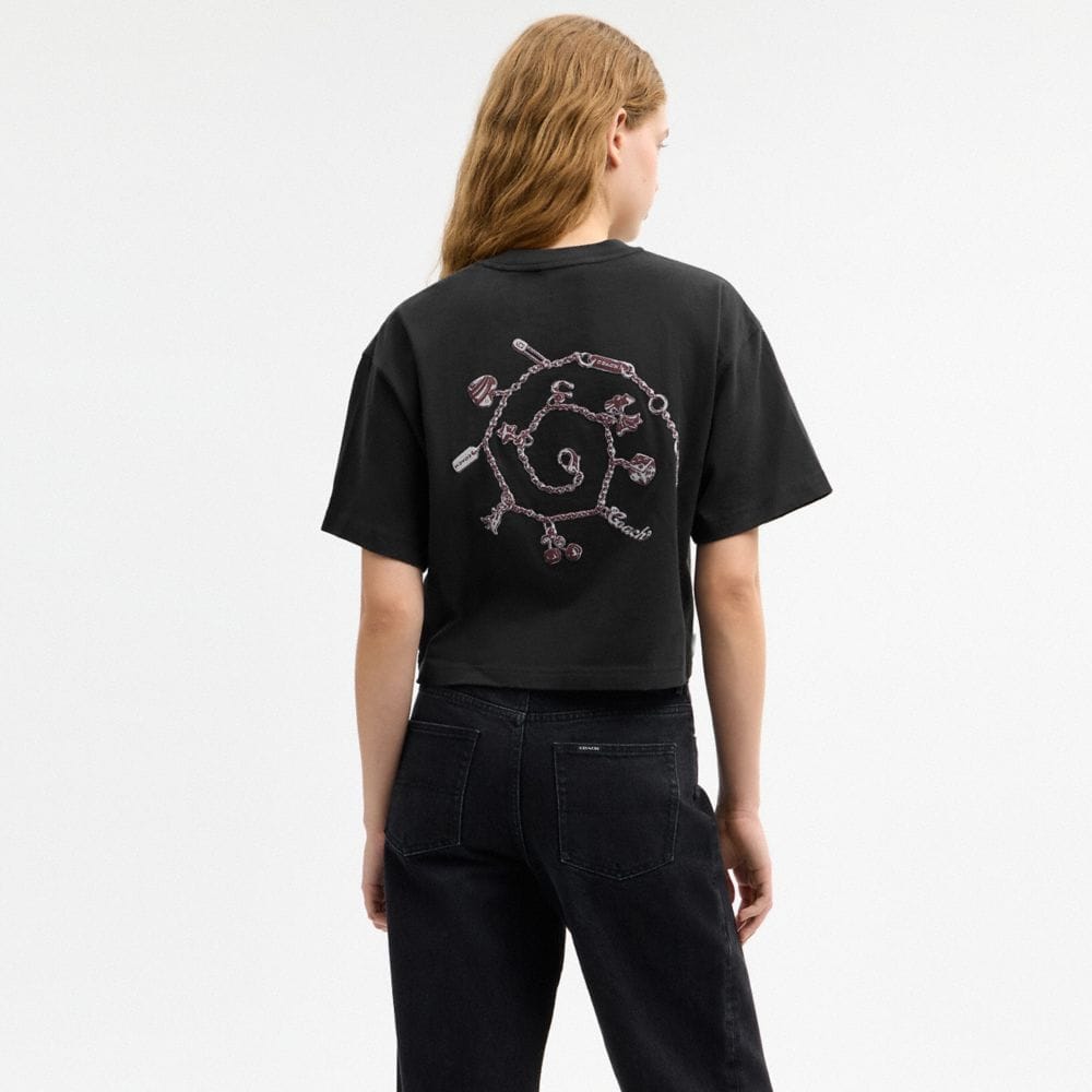 Charms Cropped T-Shirt In Organic Cotton
