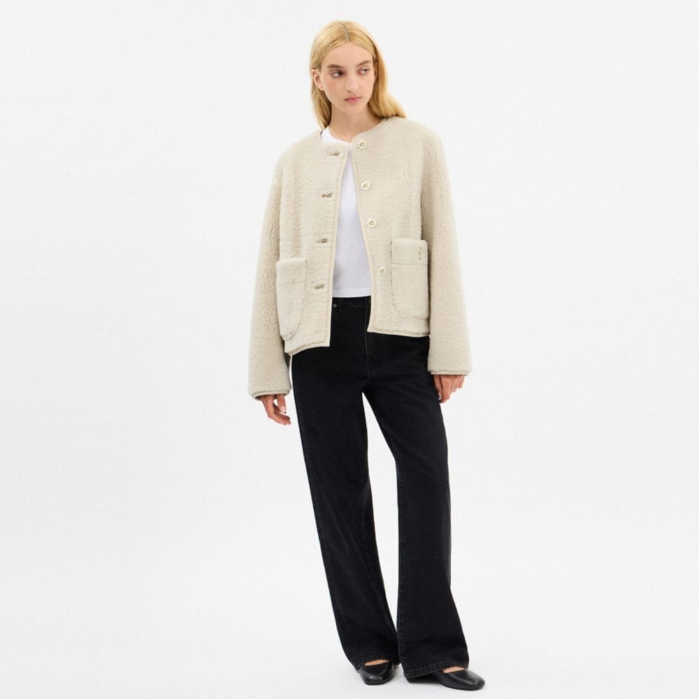 Shearling Cardigan Jacket