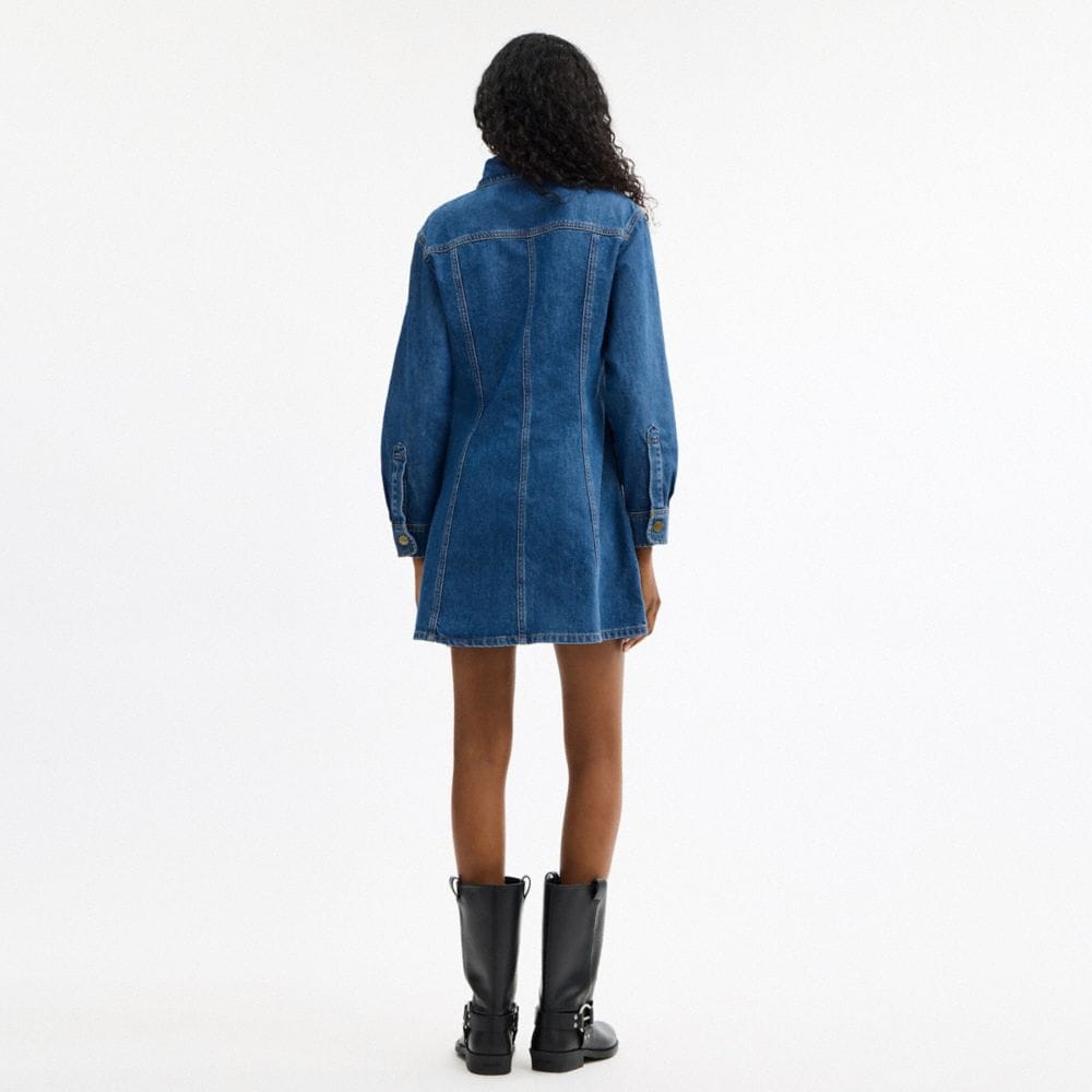 Long Sleeve Denim Dress In Organic Cotton