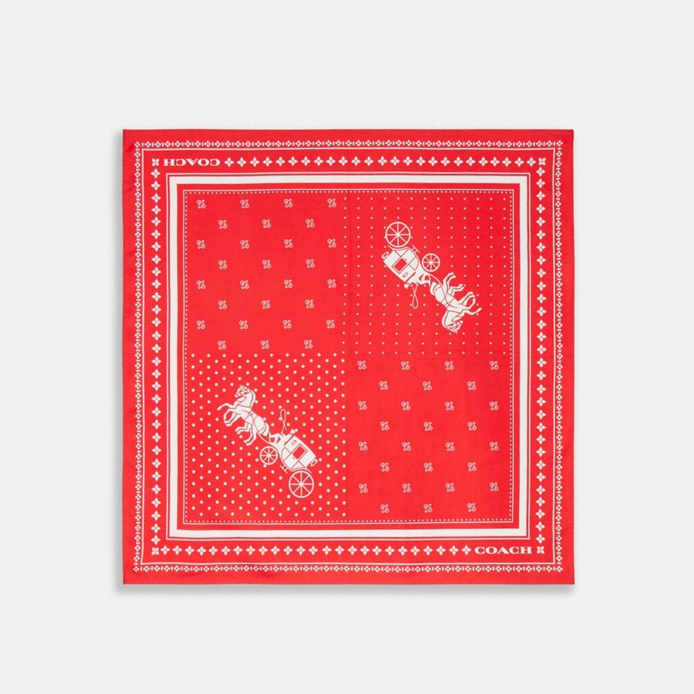 Horse And Carriage Dot Print Silk Bandana