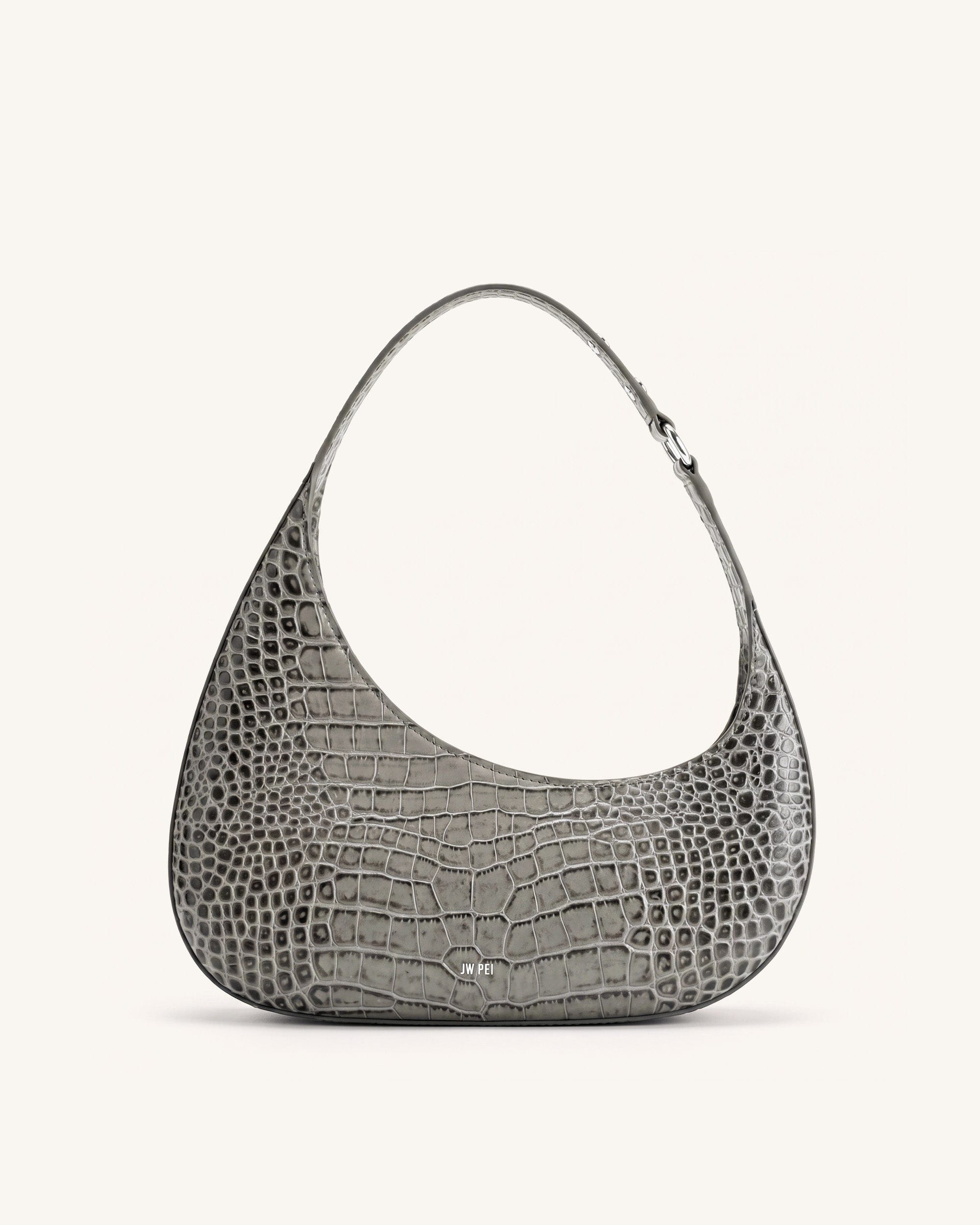 JW PEI Harlee Shoulder Bag Light Grey Croc