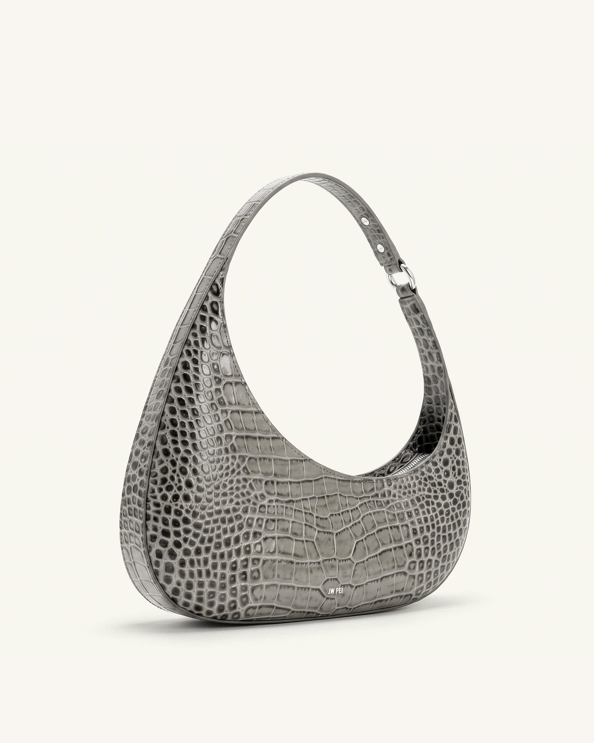 JW PEI Harlee Shoulder Bag Light Grey Croc