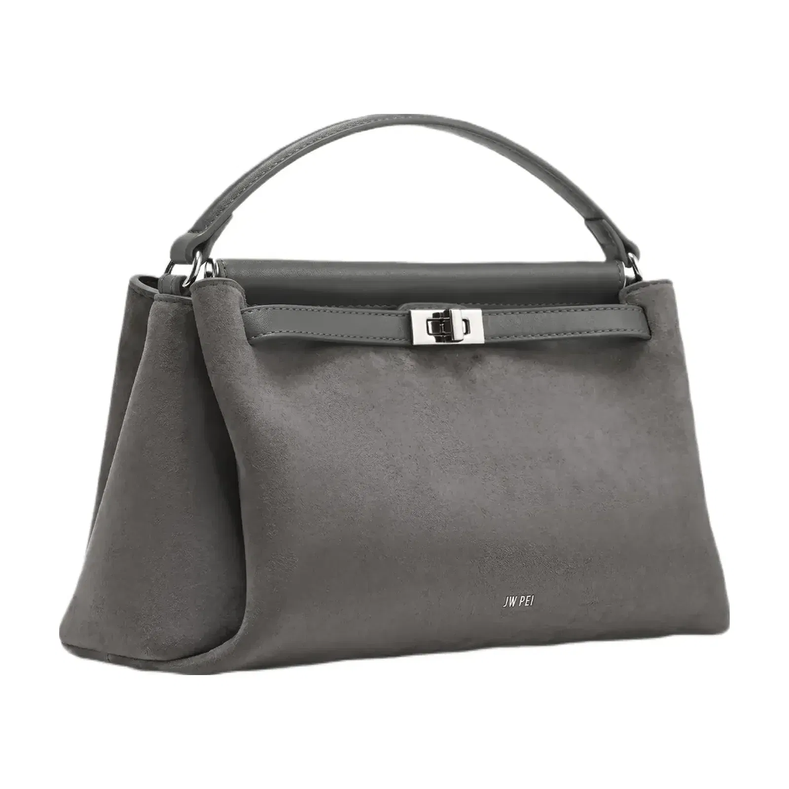 JW PEI Carmen Faux Suede Top Handle Bag Dark Gray