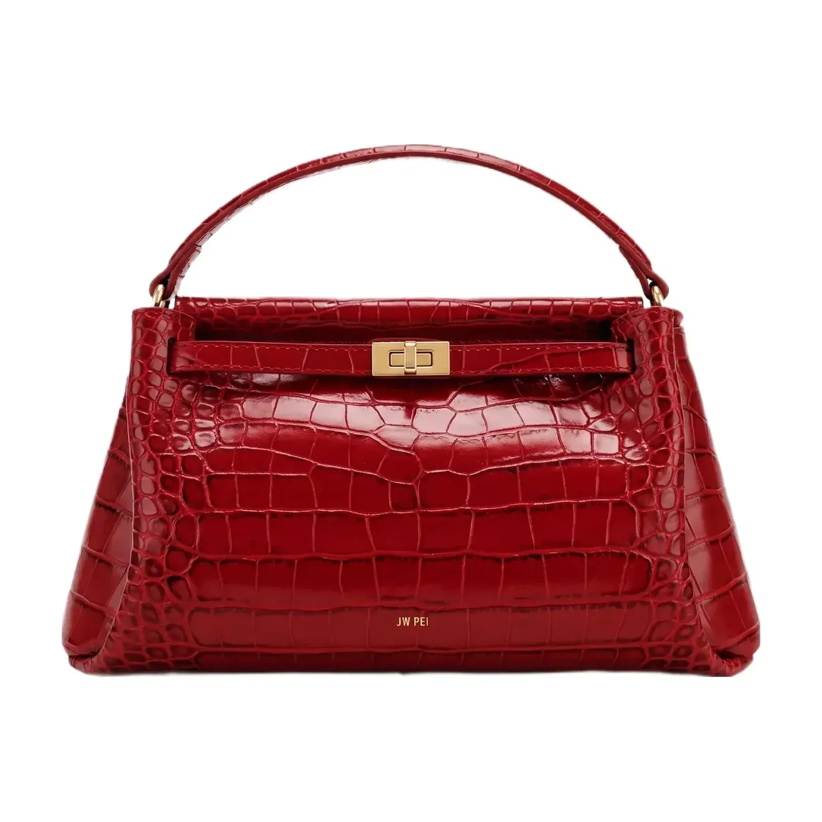 JW PEI Carmen Top Handle Bag Dark Burgundy Croc