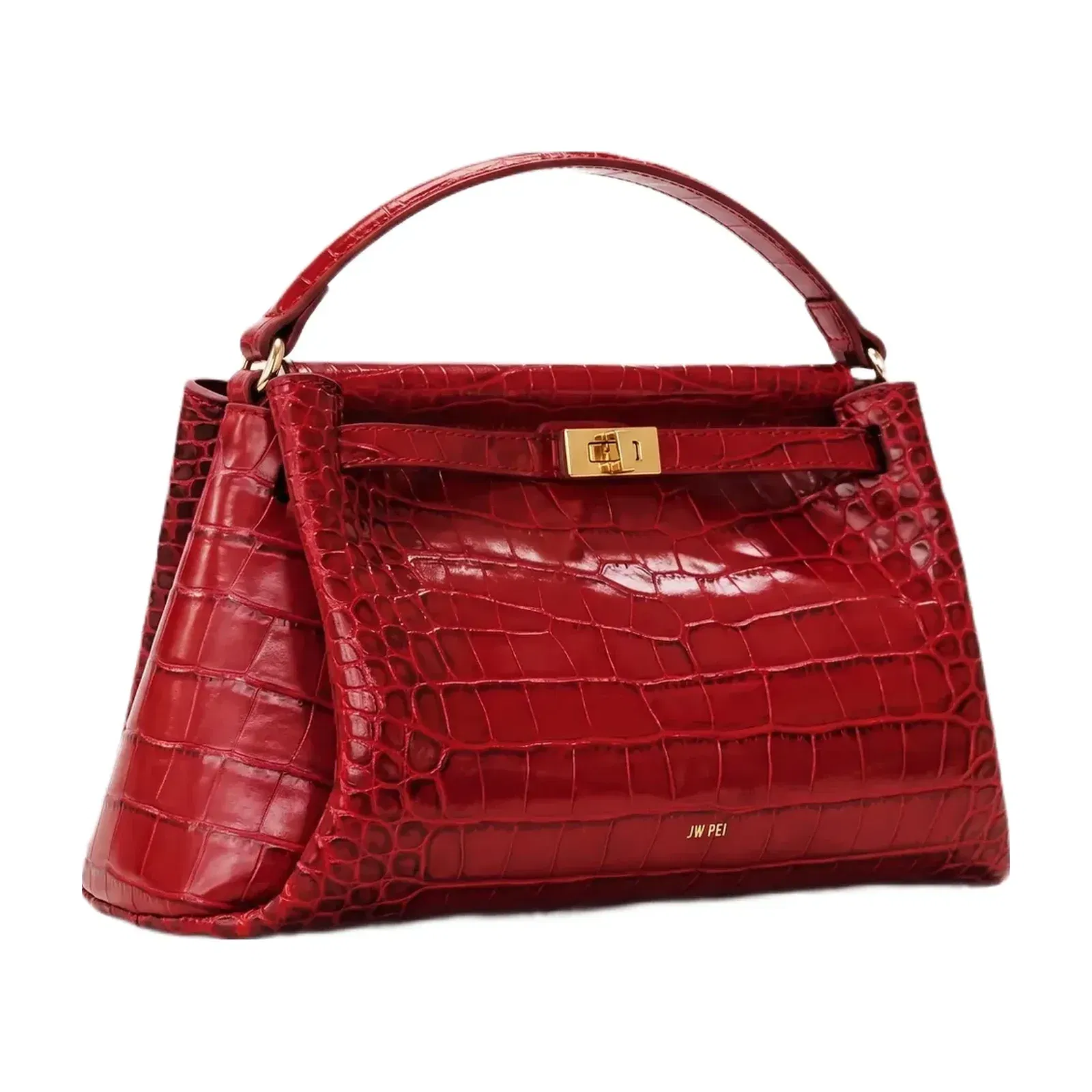 JW PEI Carmen Top Handle Bag Dark Burgundy Croc