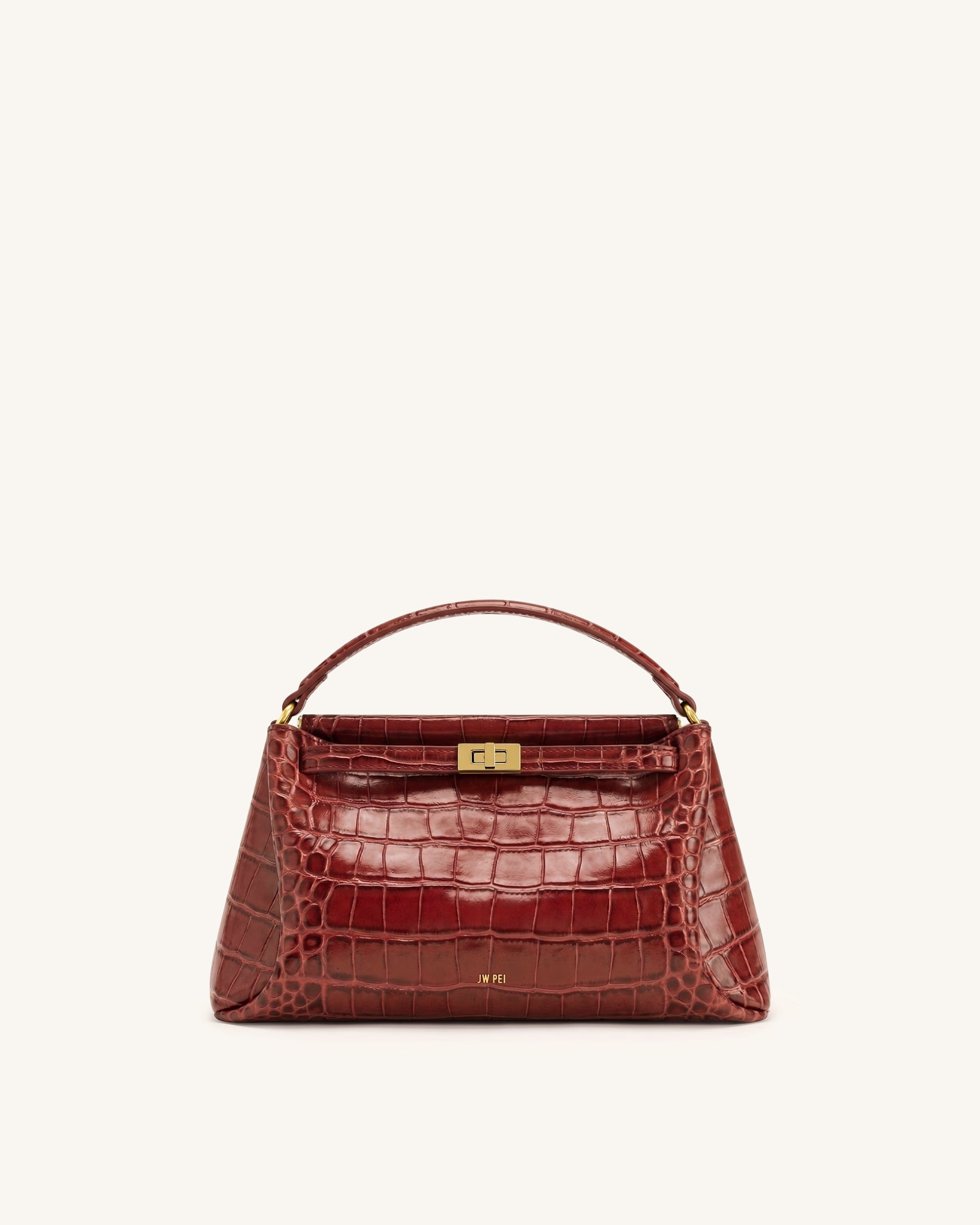 JW PEI Carmen Top Handle Bag Dark Burgundy Croc