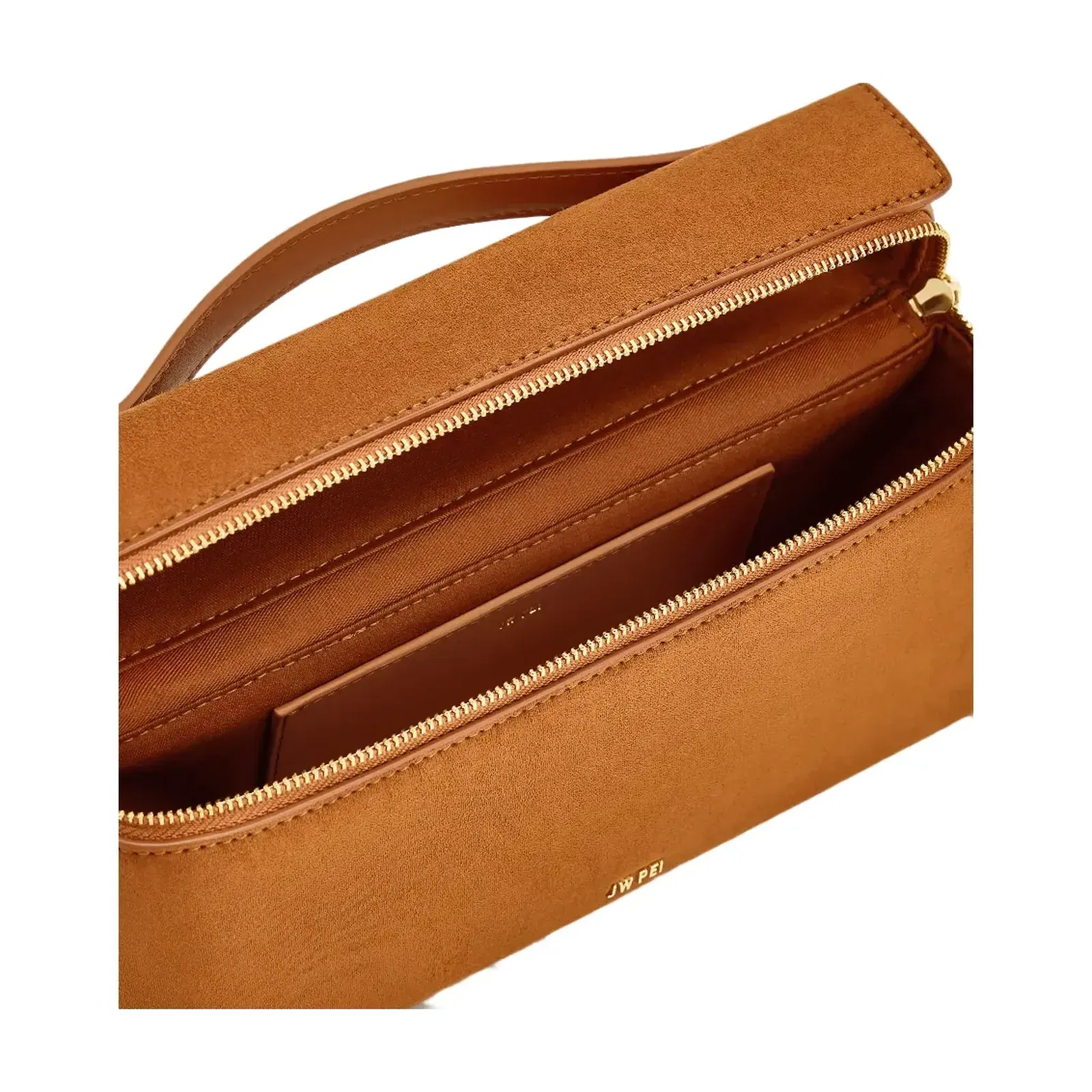 JW PEI Thea Faux Suede Top Handle Bag Camel