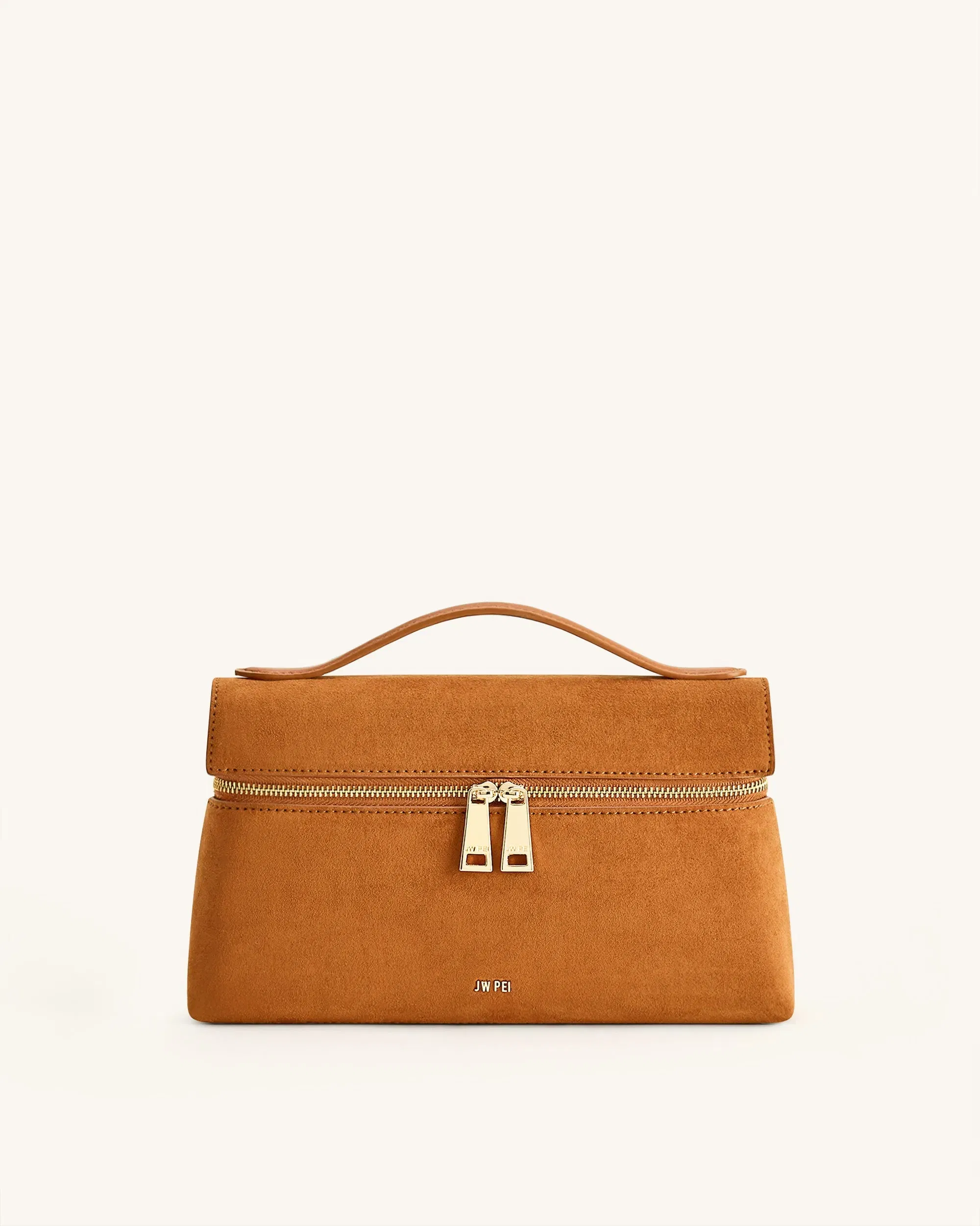 JW PEI Thea Faux Suede Top Handle Bag Camel