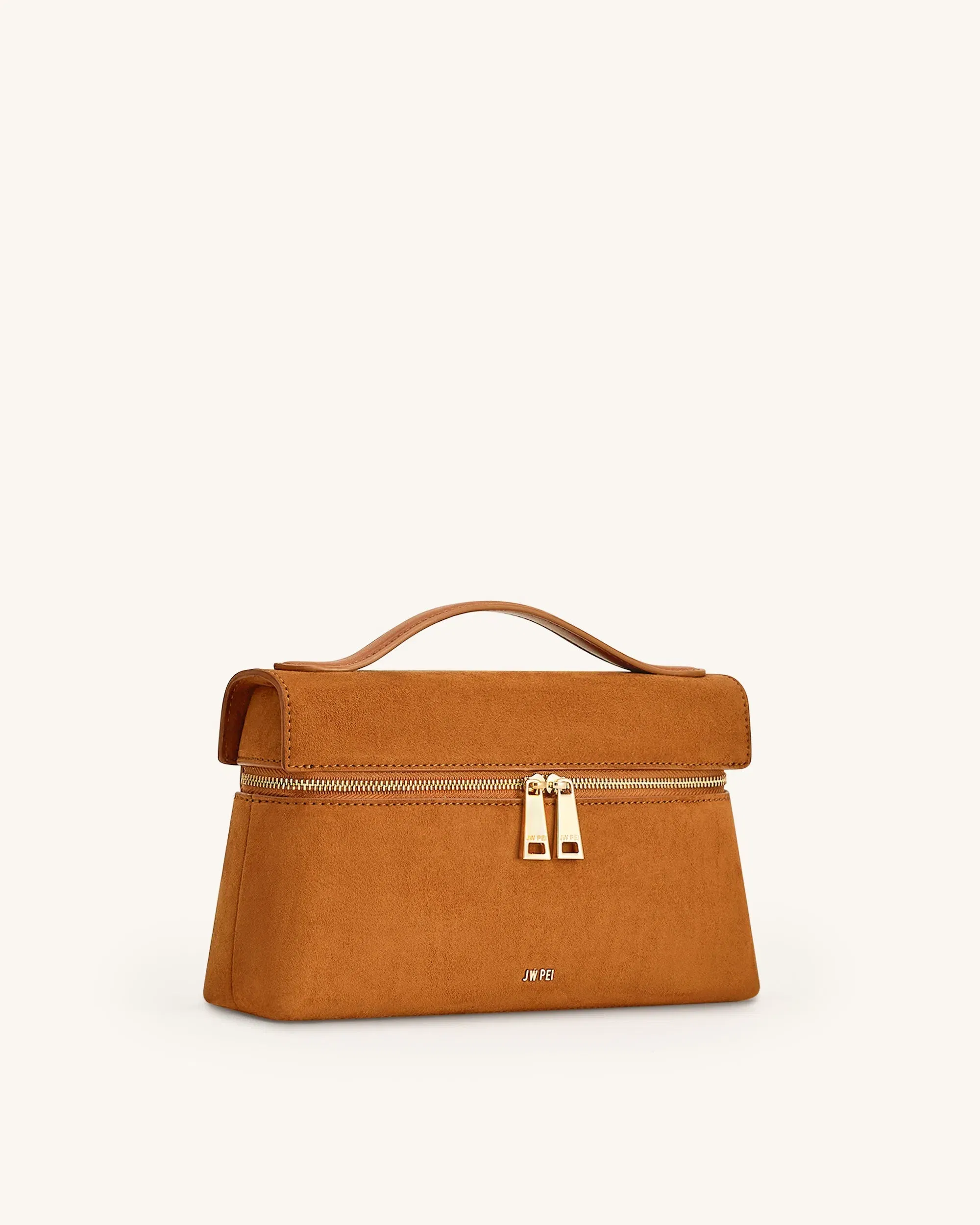 JW PEI Thea Faux Suede Top Handle Bag Camel
